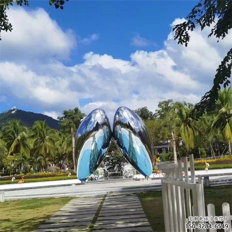四葉草雕塑廠家，景區案例，不銹鋼四葉草雕塑常用