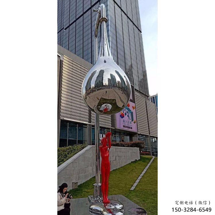 水滴雕塑供需，廣場雕塑，不銹鋼鏡面水滴雕塑選用