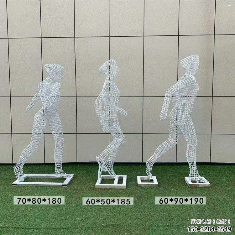 鏤空體育雕塑展品，公園小品，運動員鐵藝人物雕塑供需