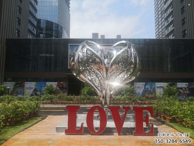 彩繪景觀love雕塑生產，景區(qū)案例，彩繪不銹鋼love雕塑優(yōu)選