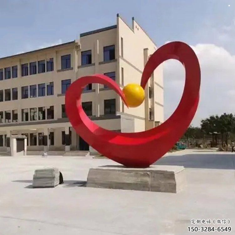 愛心雕塑提供，多彩藝術(shù)，中式烤漆愛心雕塑通用