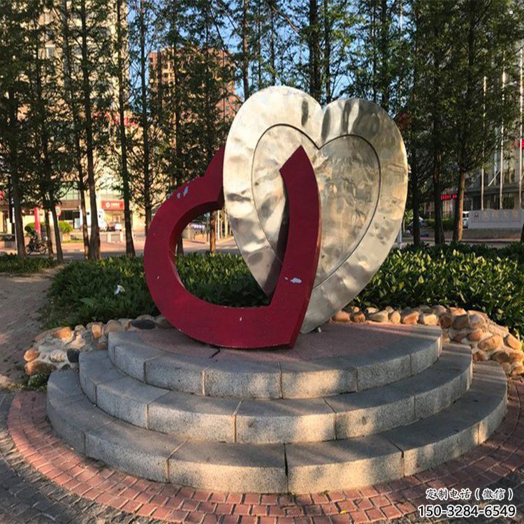 愛心雕塑通用，街道標(biāo)識，鋼鑄烤漆愛心雕塑承接