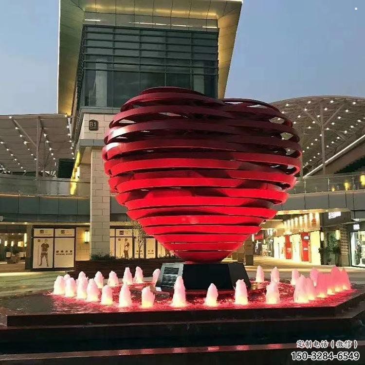 心形球雕塑常用，鋼管組合，不銹鋼烤漆心形球雕塑定價
