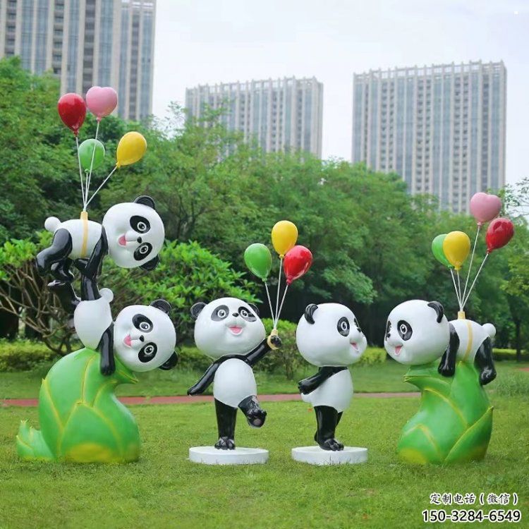 商業熊貓雕塑供應，城區小品，卡通熊貓雕塑制造商