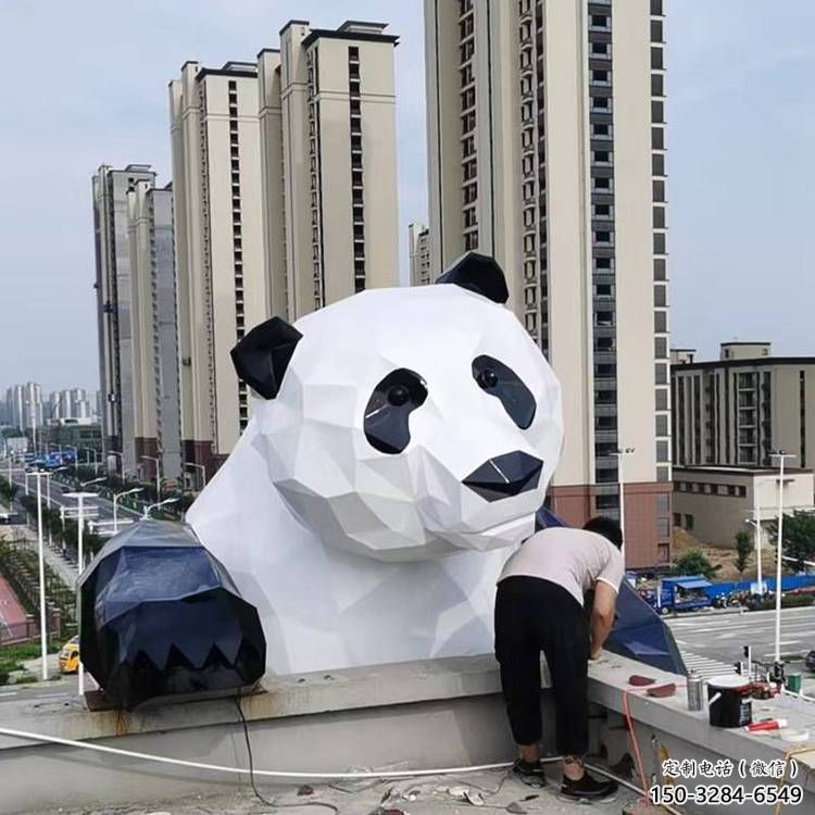 抽象熊貓雕塑展品,小區雕塑,切面熊貓雕塑工程制作 抽象熊貓雕塑展品,小區雕塑,切面熊貓雕塑工程制作