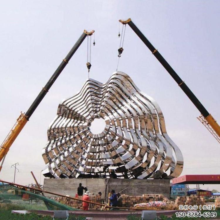 圓環鑄造觀賞型，露天雕塑，不銹鋼圓環雕塑訂做