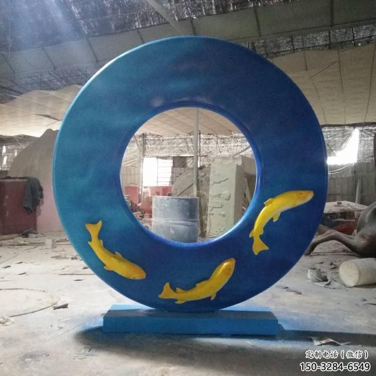 圓環雕塑精品，標識雕塑，小區烤漆圓環雕塑供給