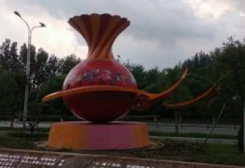 廣場花瓶雕塑訂做，城市雕塑，玻璃鋼花瓶雕塑工程