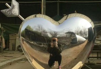 抽象心形球雕塑展品，小區雕塑，不銹鋼心形球雕塑制作精選