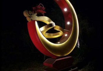 月亮雕塑制造，街景小品，景觀鏤空月亮雕塑優價
