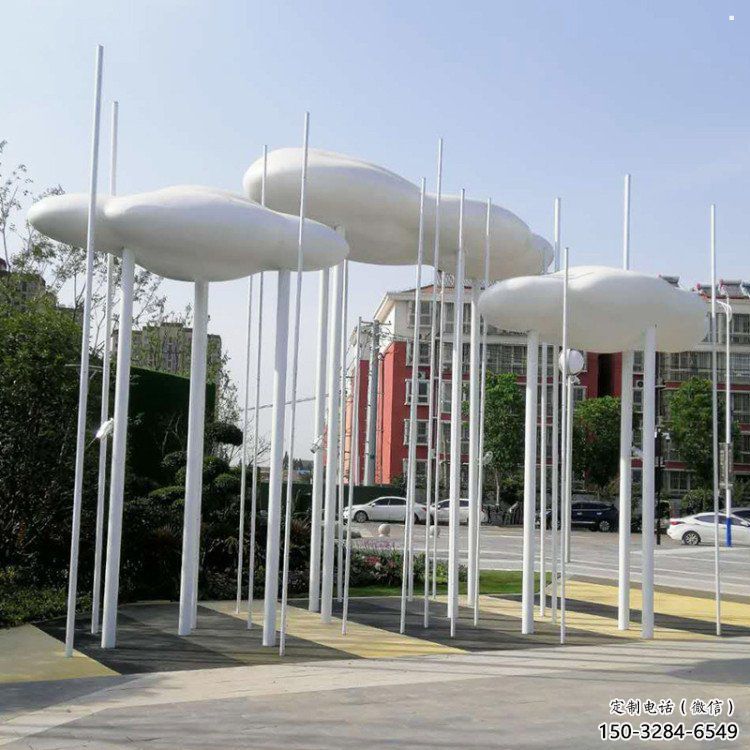 祥云雕塑承接，景區案例，公園不銹鋼祥云雕塑定制