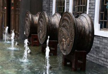 中式銅鼓雕塑批發，廣場系列，商場銅鼓雕塑供需