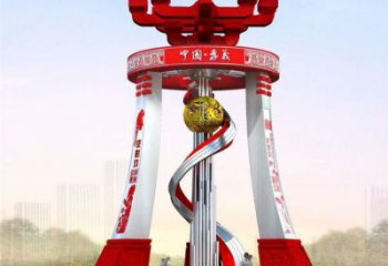 蕪湖城市精神堡壘雕塑，地標文明建筑不銹鋼雕塑
