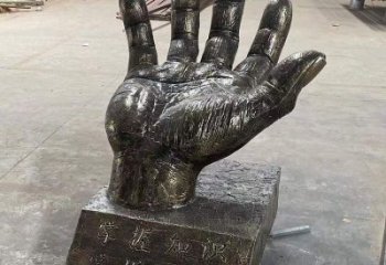 潮州手掌雕塑廠家，公園小品，玻璃鋼手掌雕塑優選