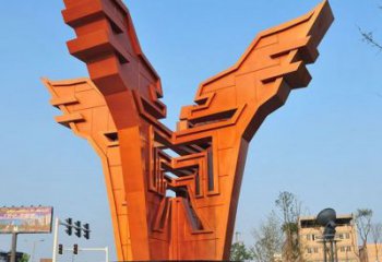 城市精神堡壘雕塑，抽象建筑元素，廣場景觀雕塑小品