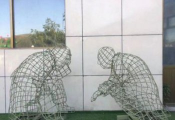 牡丹江鏤空對弈雕塑標準，廣場雕塑，鐵藝民俗人物雕塑供給