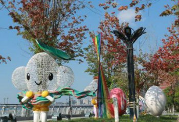 延邊戶外鏤空卡通雕塑供應，花園小品，鐵藝卡通雕塑展品