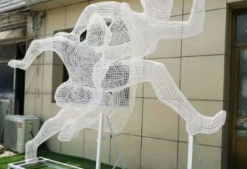 長春鏤空健兒雕塑制造，校園雕塑，金屬鐵藝人物雕塑展品