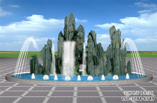 金鳳電影變頻噴泉雕塑，水景噴泉雕塑承接