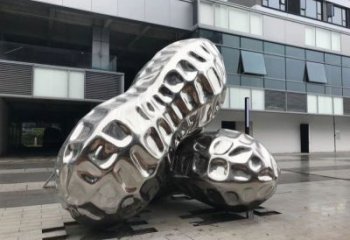 鄂爾多斯花生雕塑制造，白鋼構(gòu)件，不銹鋼花生雕塑提供