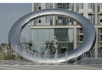 阿拉善盟小區圓環雕塑，水簾噴泉雕塑，水景藝術效果