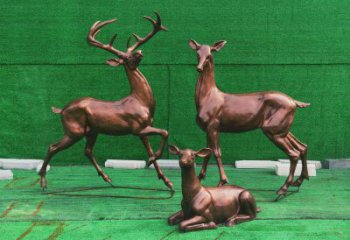 玉樹銅小鹿雕塑批發，鍛造工藝，小鹿銅雕塑承接