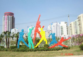 運(yùn)城投籃雕塑，剪影工藝制作，不銹鋼體育人物雕塑