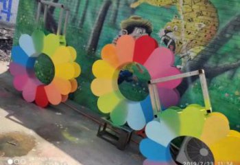 寶雞金銀花雕塑廠家，景區雕塑，城市不銹鋼金銀花雕塑