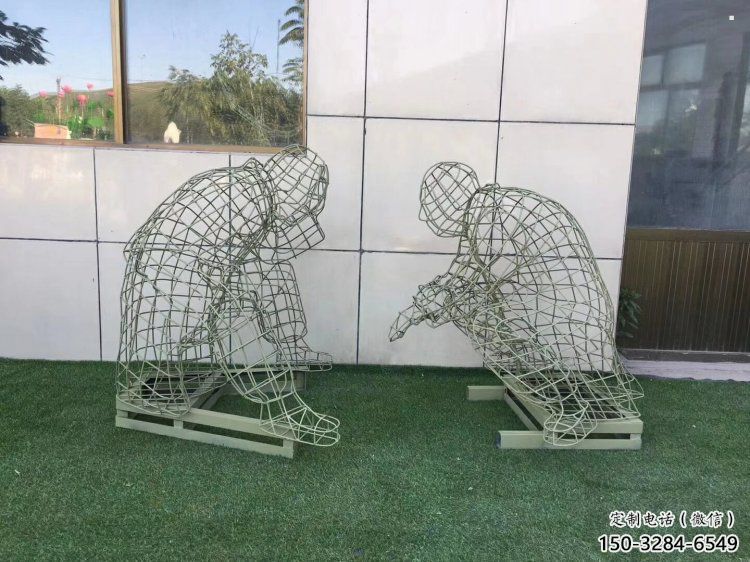 咸陽鏤空下棋雕塑供需，廣場(chǎng)雕塑，鐵藝民俗人物雕塑選用