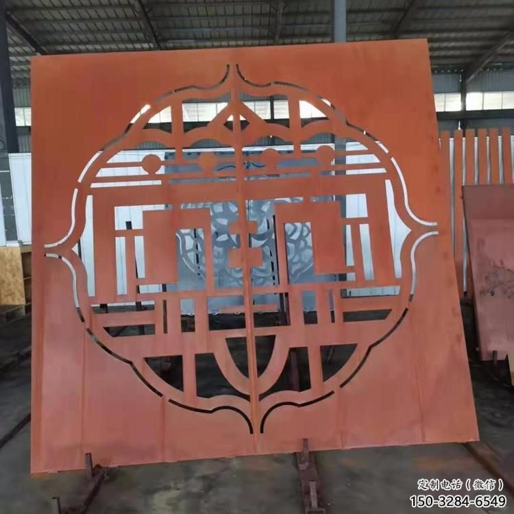 巴中鏤空景墻雕塑，耐候鋼鏤空工藝設計