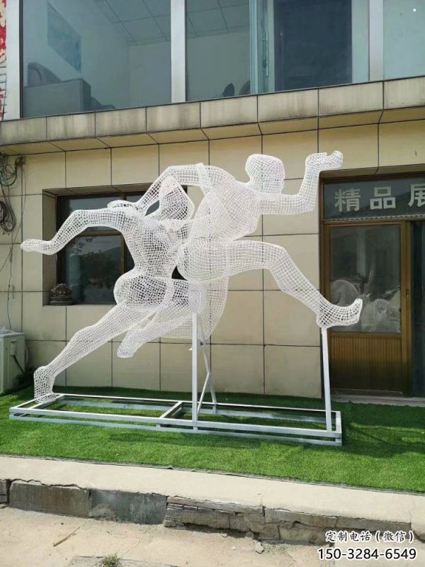 楚雄鏤空體育雕塑供求，白鋼構件，鐵藝人物雕塑觀賞型