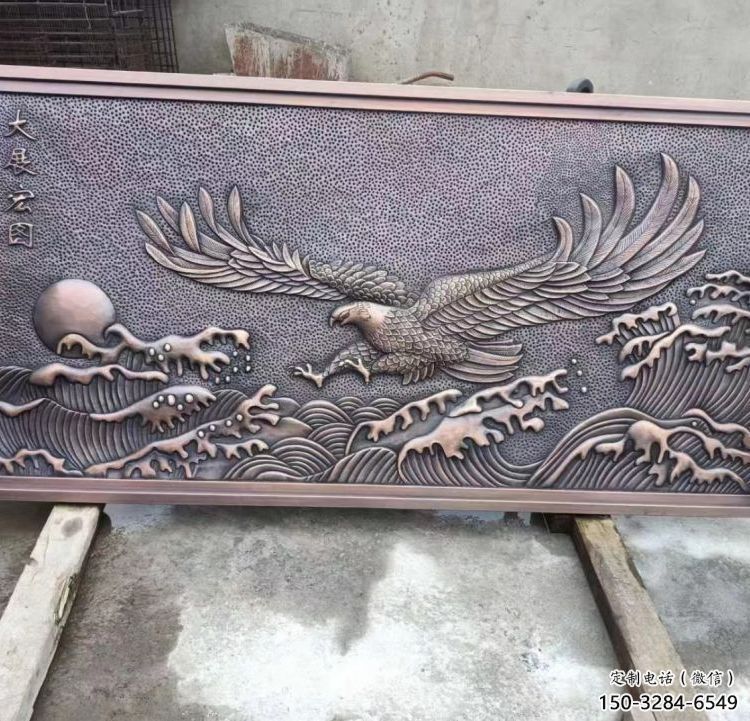 上城老鷹浮雕訂做，景區雕塑，鍛銅動物浮雕定價