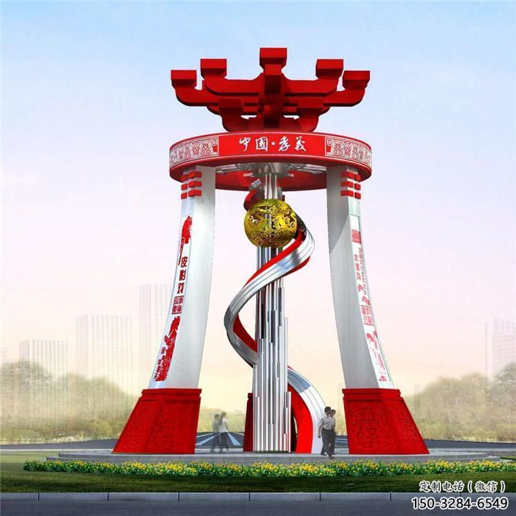 渝中城市精神堡壘雕塑,地標文明建筑不銹鋼雕塑 渝中城市精神堡壘雕塑,地標文明建筑不銹鋼雕塑