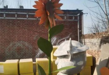 林芝太陽花雕塑工程，美陳雕塑，玻璃鋼太陽花雕塑廠家