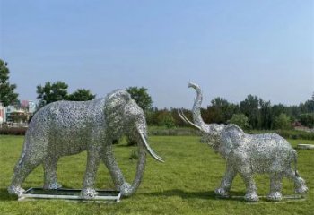 溫州鏤空大象雕塑制造商，動物擺件，透雕大象雕塑定制