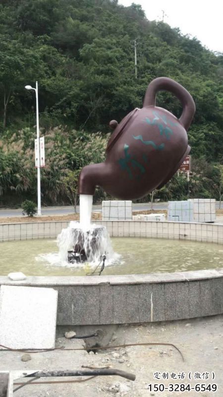 長壽小區天壺標志雕塑，多彩藝術，天壺雕塑生產廠家