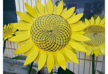 雙橋抽象花籃雕塑展品，小區(qū)雕塑，葵花花籃雕塑工程制作精選